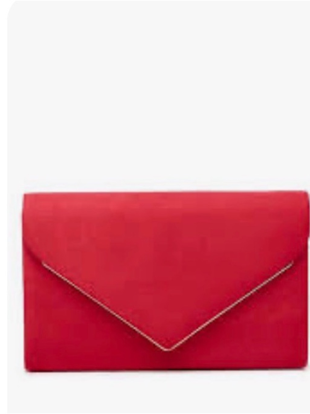 Aldo Red Envelope Clutch with Gold Accent